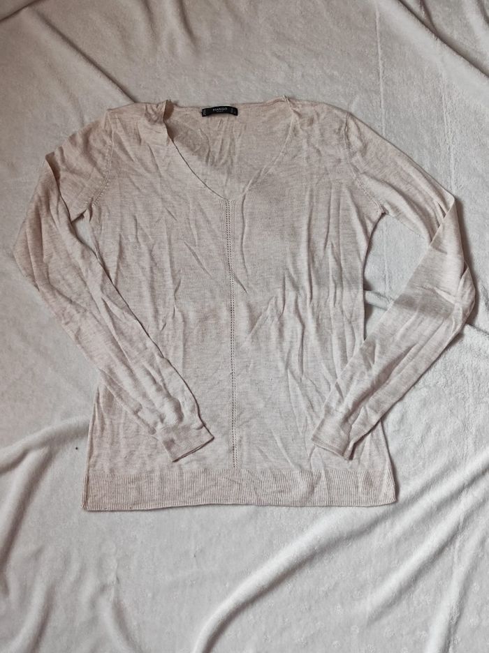 Pull fin beige taille S - photo numéro 2
