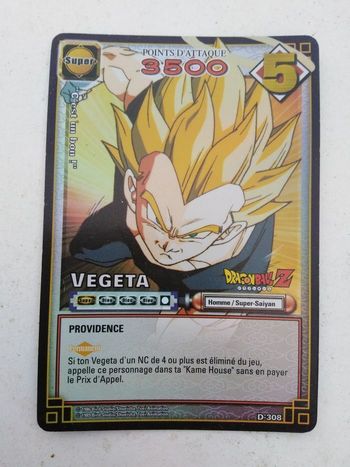 Carte à jouer collection dragon ball z végéta 3500, providence ,"  c'est un bon "manga, D308