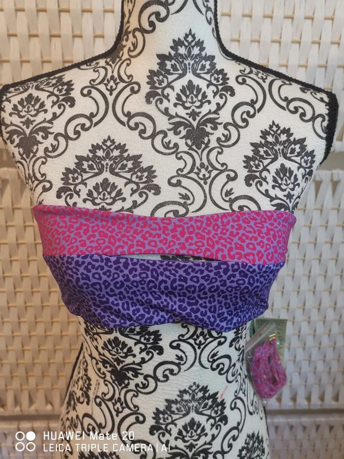 💕Jolie haut de maillot de bain bandeau sans armatures benetton femme TL / 40 💕 - photo numéro 3