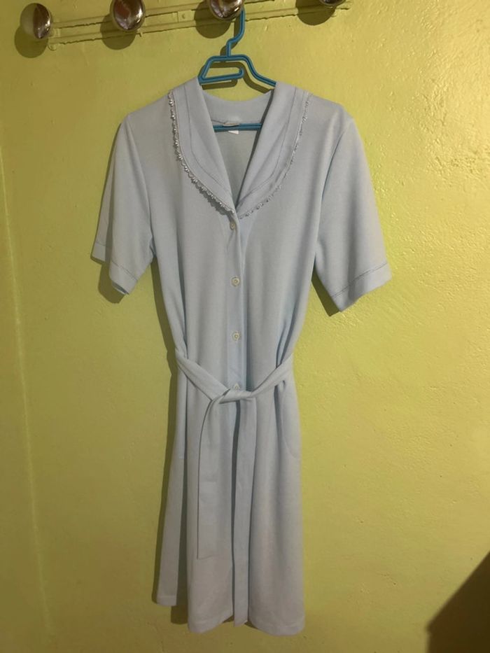 Robe vintage et kitsch bleu ciel matière polo 42 Arabesco - photo numéro 5