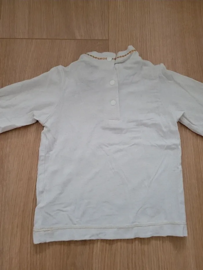 T-shirt blanc détails dorés Orchestra 6 mois - photo numéro 5