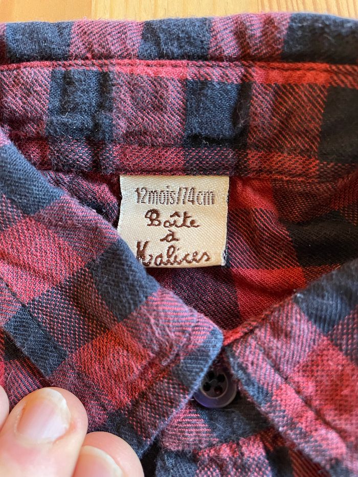 Chemise à carreaux La boîte à malices 12 mois - photo numéro 2