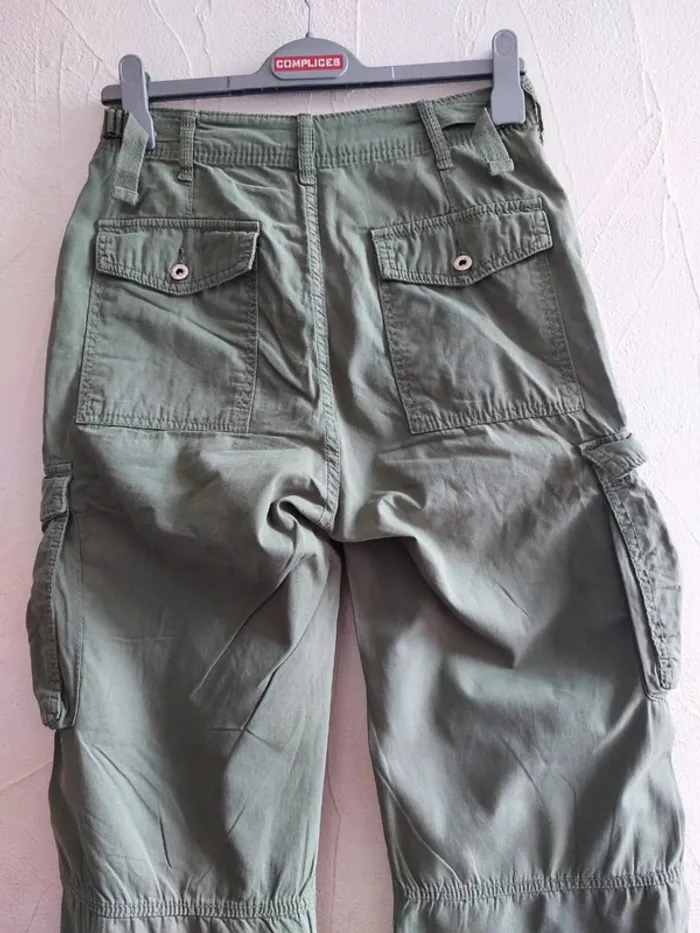 Pantalon cargo straight vert Taille 36 Bershka - photo numéro 5