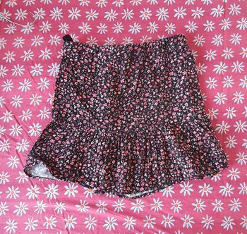 Jupe courte fluide noire à fleurs Verbaudet - 12 ans