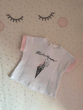 T shirt blanc glacé Karl Lagerfeld 1 mois