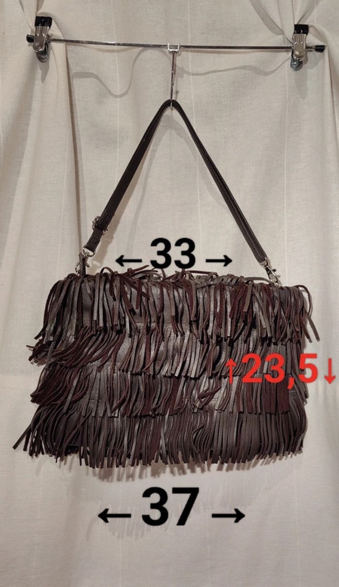 Sac Zara frange marron foncé - photo numéro 2