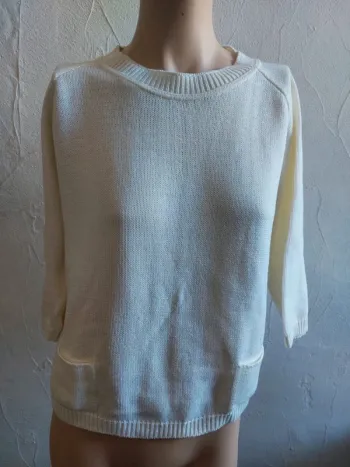 Pull écru en maille