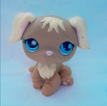 Figurine Littlest Pet Shop Chien Golden Retriever marron et beige