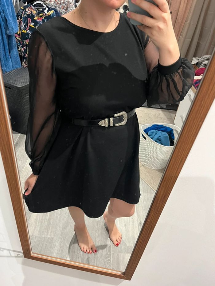 Robe noire manches transparentes - photo numéro 3