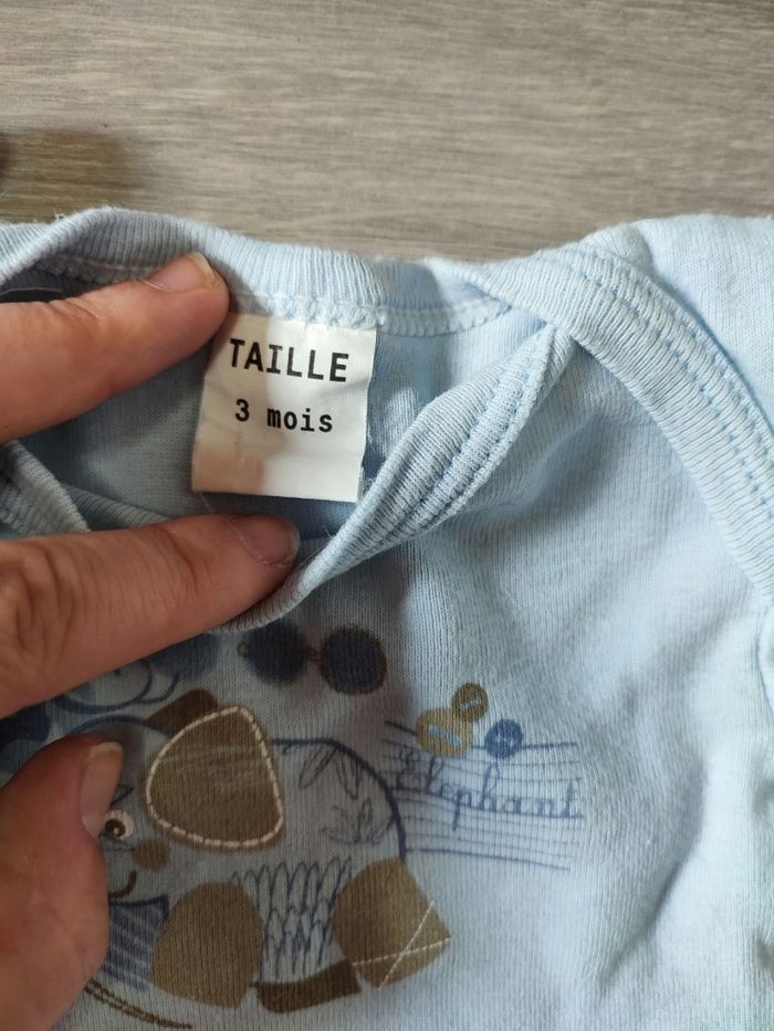 Bodies bleu éléphant manches courtes - photo numéro 2