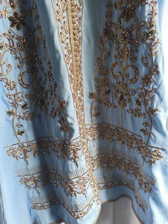Caftan marocain bleu ciel - photo numéro 2