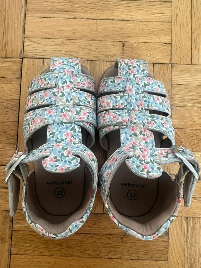 Sandales cuir bébé Vertbaudet – Taille 22 – Motif fleuri - photo numéro 2