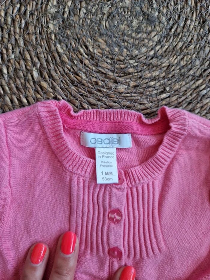 Joli boléro Obaïbi taille 1 mois - photo numéro 3