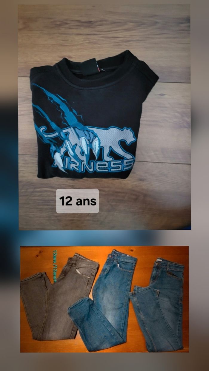 3 jeans + 1 sweat airness 12 ans