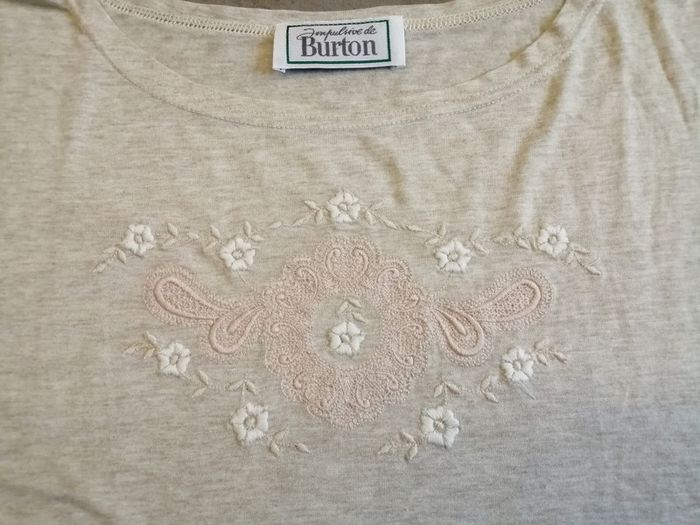 T shirt brodé beige Taille 2 Burton - photo numéro 2