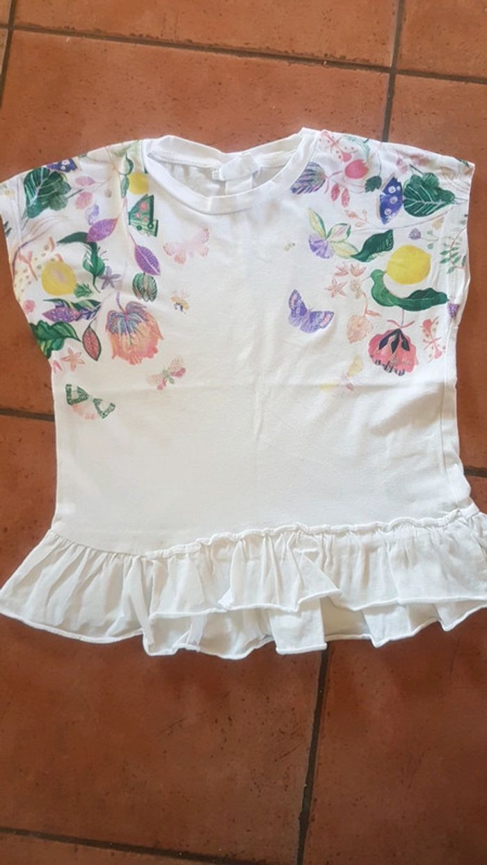 Tee-shirt fleurs fleuri michelle morin pour h&m 4/6 ans