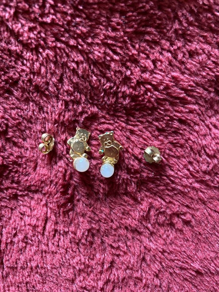 Boucles d’oreilles, enfants, plaqué or