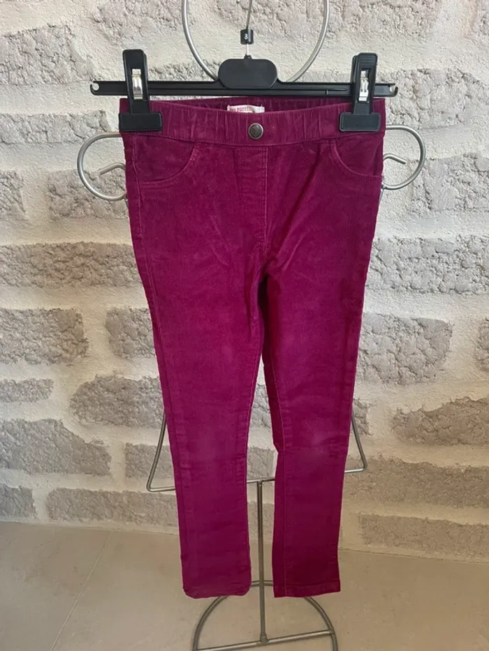 Pantalon velours super skinny fushia fille 6 ans dpam