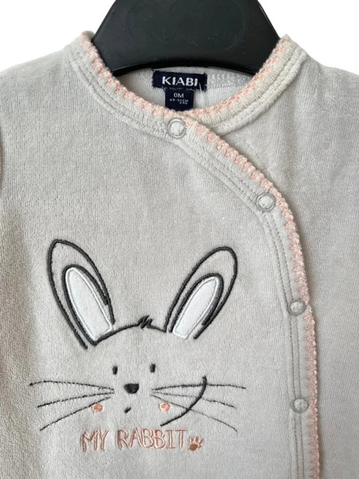 Pyjama en velours beige “My rabbit” - Kiabi naissance - photo numéro 2