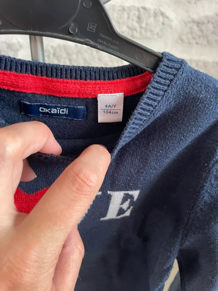 Pull fille chat bleu marine 4 ans okaidi - photo numéro 2