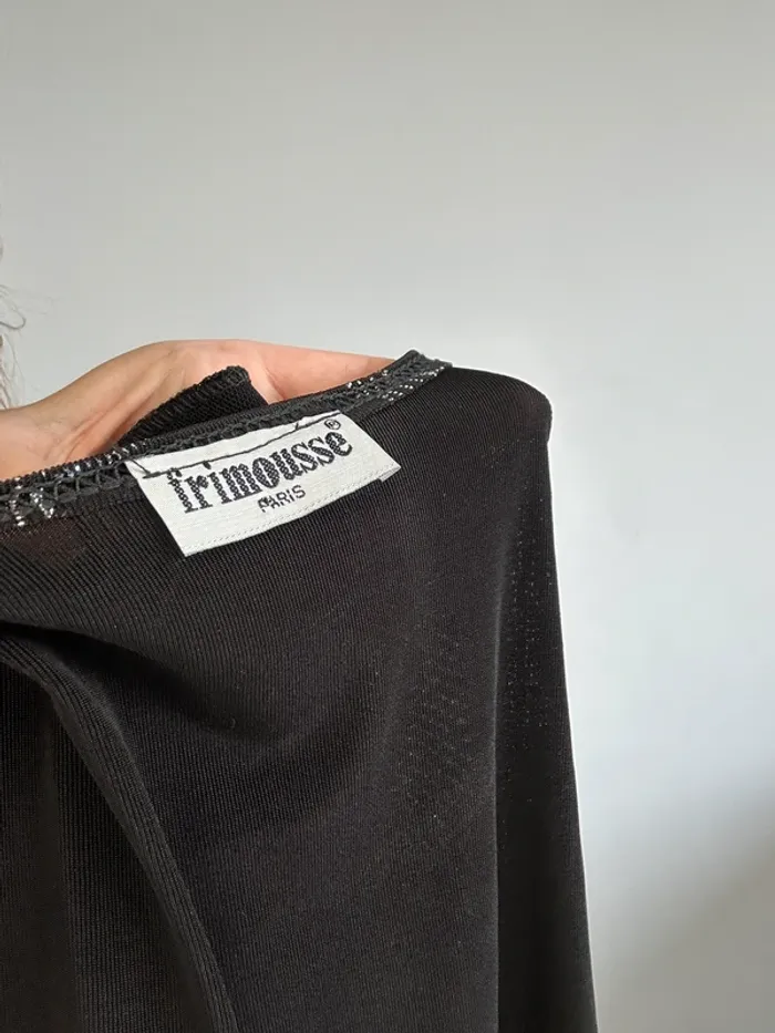 Body vintage années 80/90 noir à paillettes taille S - photo numéro 7