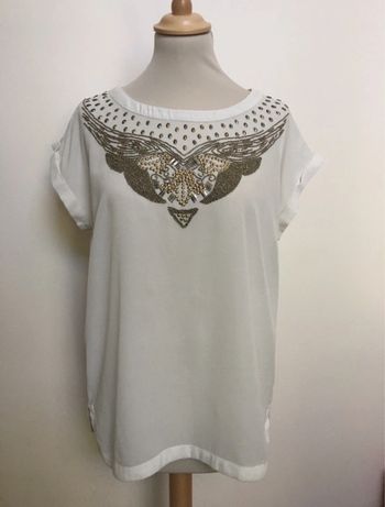 Blouse / T-shirt à perles écru - Vero Moda - T.M