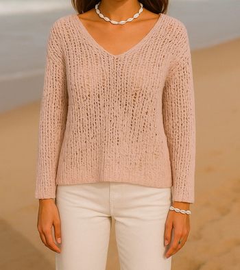 Pull rose en mohair