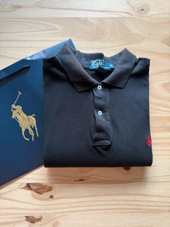 Polo Ralph Lauren Homme noir Taille xl Classic fit logo brodé rouge coton lisse