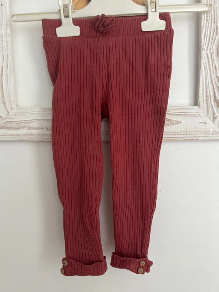 Lot deux leggings côtelés fille 36 mois - photo numéro 2