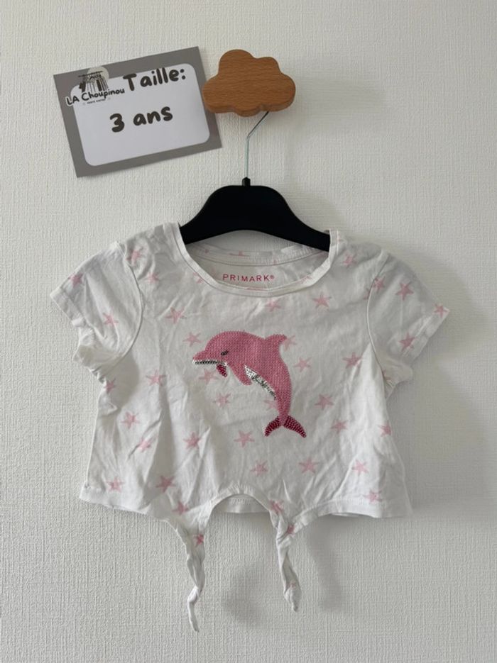 Tee shirt dauphin - taille 3 ans 🌸