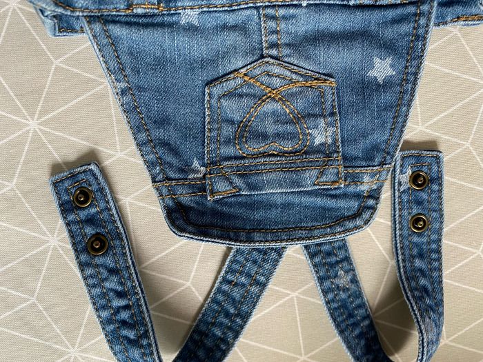 Jupe salopette en jeans étoilé 6 mois Tape à l’œil - photo numéro 3