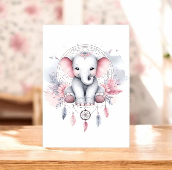 Décoration Murale chambre d'enfant, Affiche Éléphant