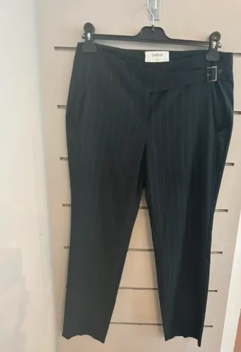 Bash pantalon marine à rayures blanc modèle bango taille 2/38