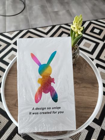 Statue en résine lapin doré 21cm neuve