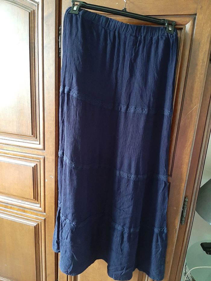 jupe longue bleu marine