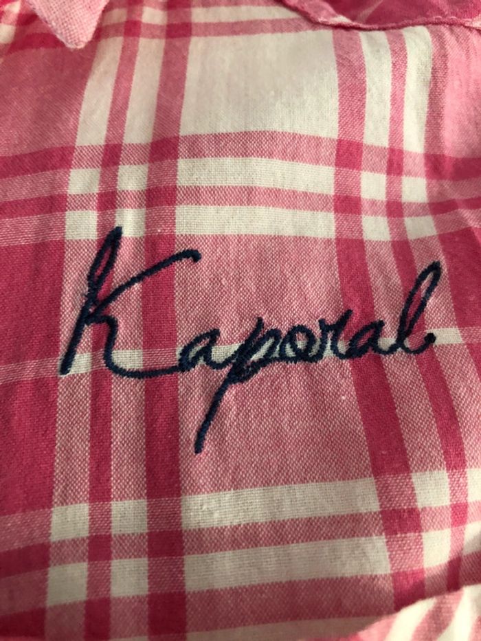 Chemise  kaporal  taille small /36 rose blanc strass - photo numéro 8