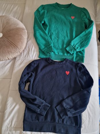 2 pulls cœur kiabi