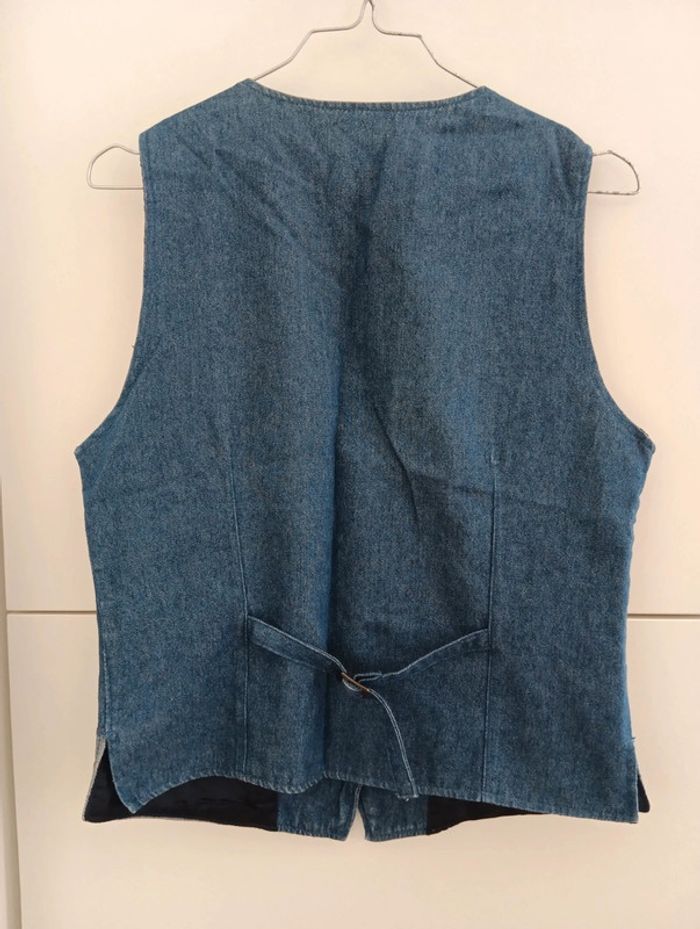 Gilet vintage en jean patchwork Jac Jac - photo numéro 2
