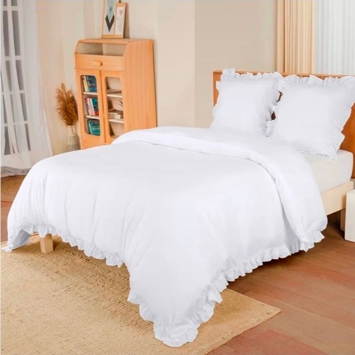 Housse de Couette à Volants 200×200 cm