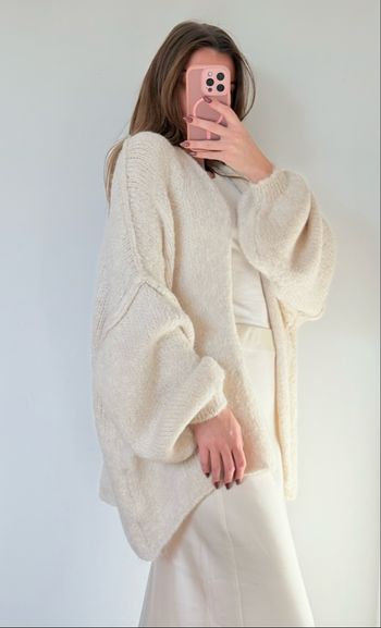 Gilet - Ecru - Maille - Décontracté - Cocooning - Automne