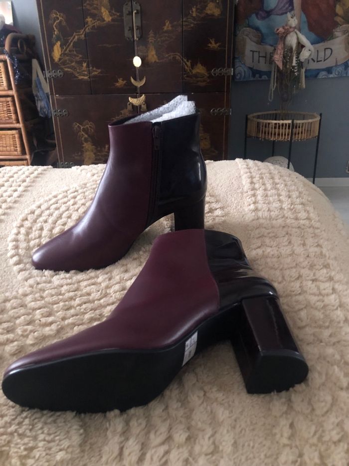 Bottines Bordeaux cuir neuve André 40 - photo numéro 10