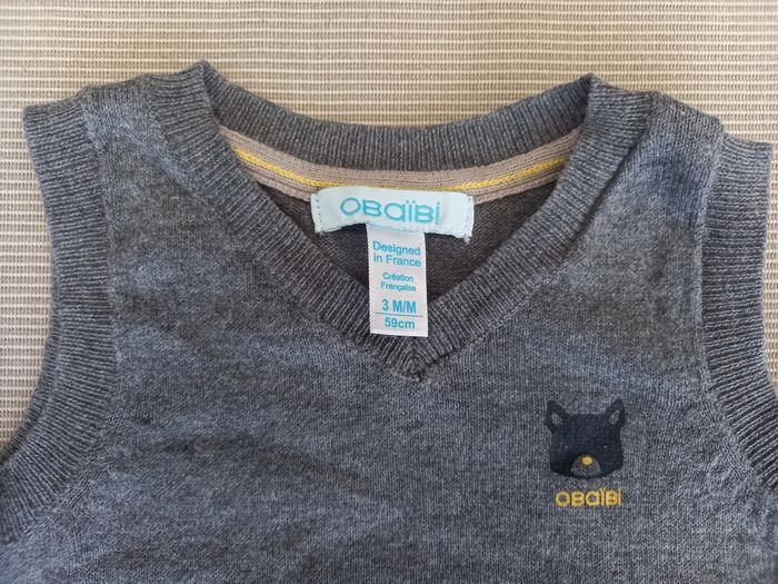 Pull sans manches garçon Obaïbi 3mois 59cm - photo numéro 2