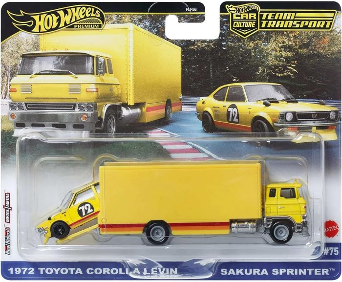HOT WHEELS camion et voiture totoya corolla levin 1972 et sakura sprinter
