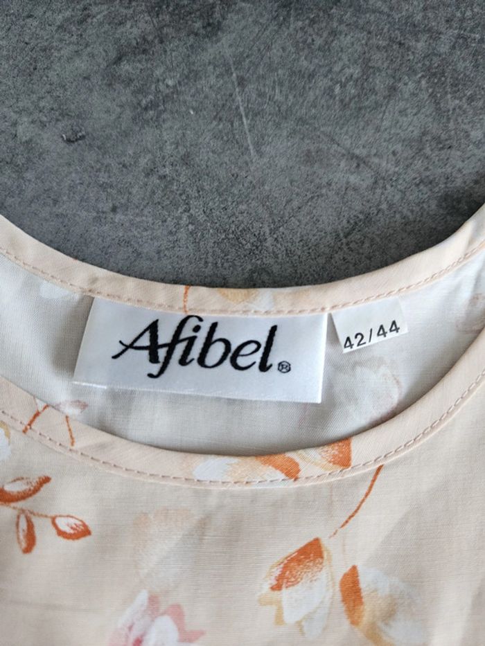 Blouse débardeur fleurie femme - Taille 42 / 44 - Afibel - Beige - photo numéro 2