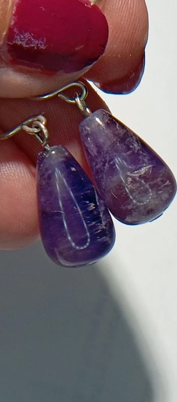 Boucles d'oreilles goutte pierre améthyste