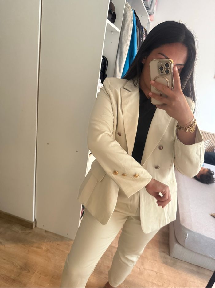 Ensemble blazer crème - photo numéro 3