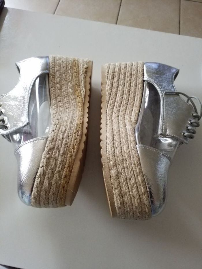 Chaussures plateforme transparente argenté pointure 40 neuve