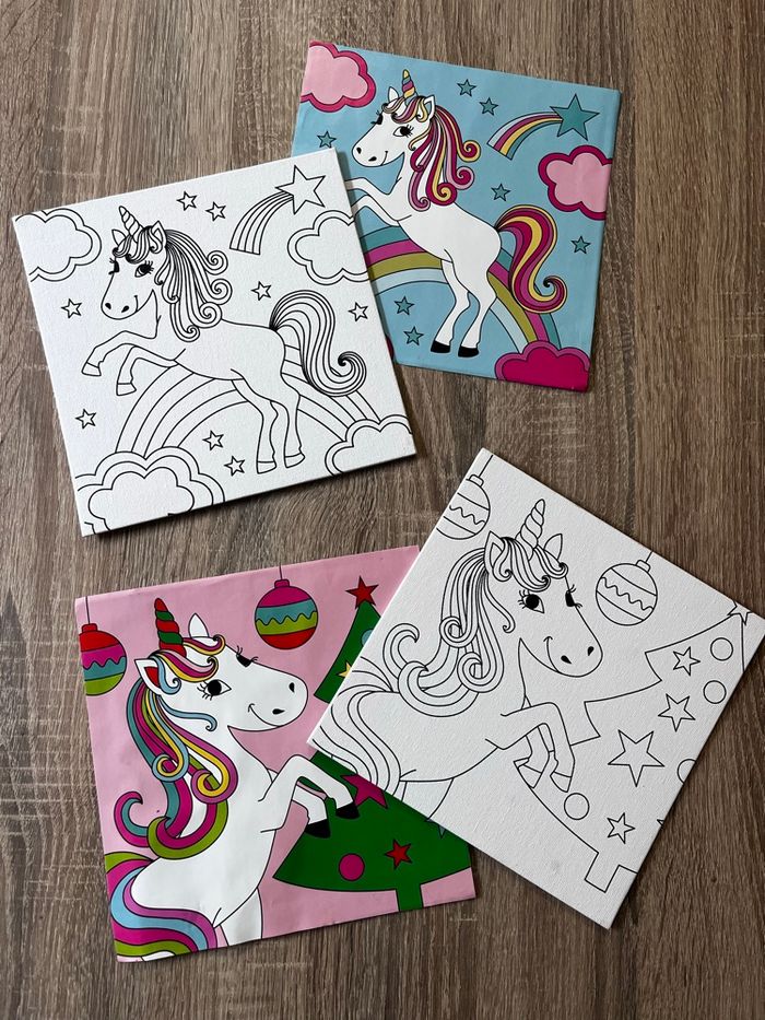 Lot de 2 tableaux à peindre Licornes