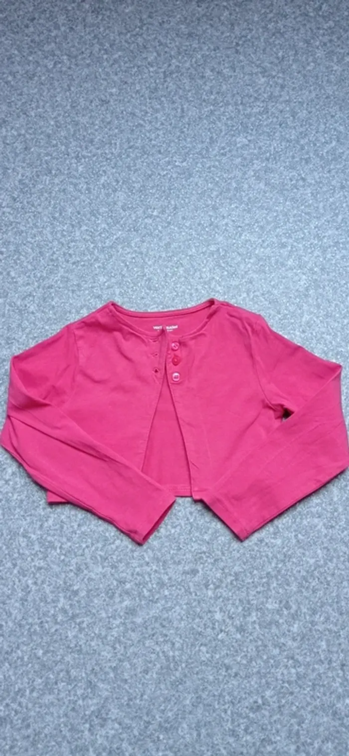 Vertbaudet boléro rose taille 4 ans très bon état - photo numéro 2