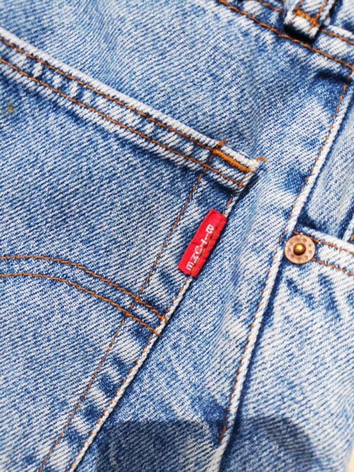 Jeans denim Vintage bleu clair coupe droite bitume taille 40 coton - photo numéro 6